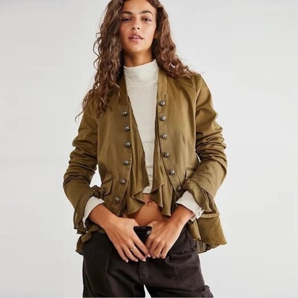 Free People Jackets & Blazers - ✨HP✨Free People Ruffles Romance Jacket NWT